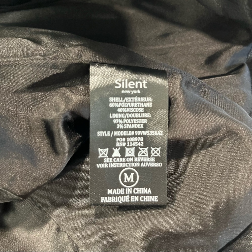 Silent New York Black Faux Leather Moto Jacket Medium - Picture 8 of 12